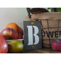 Huisnummer industrieel grijs 8x12