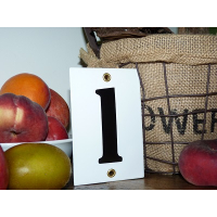 Huisnummer industrieel wit 8x12