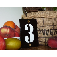 Huisnummer industrieel zwart 8x12