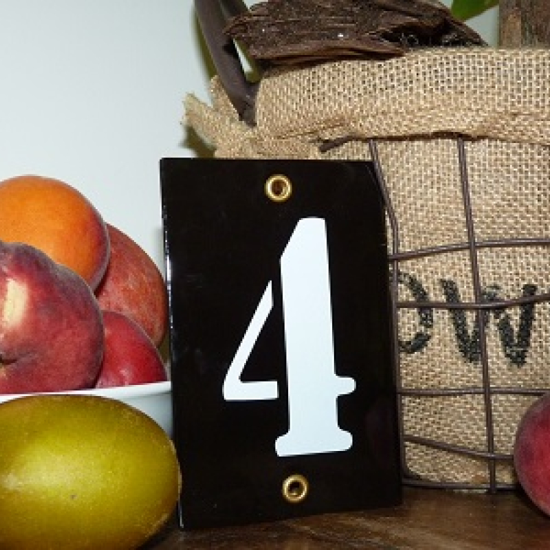 Huisnummer industrieel zwart 8x12