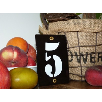 Huisnummer industrieel zwart 8x12