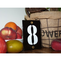 Huisnummer industrieel zwart 8x12