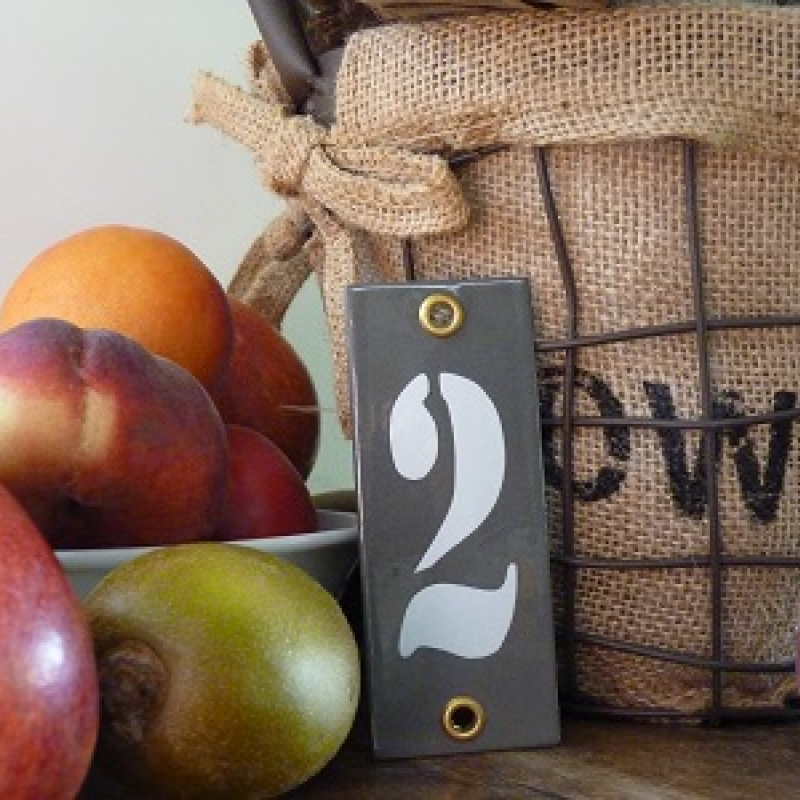 Huisnummer industrieel grijs 4x10