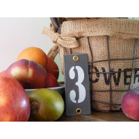 Huisnummer industrieel grijs 4x10