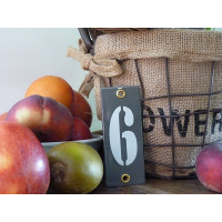 Huisnummer industrieel grijs 4x10