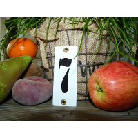 Huisnummer industrieel wit 4x10