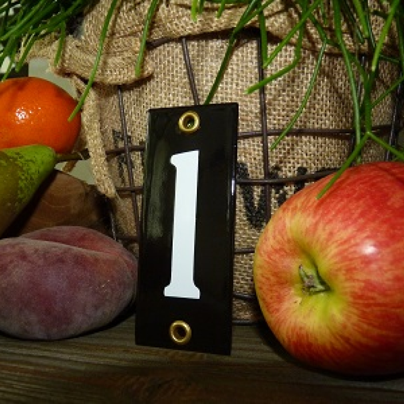 Huisnummer industrieel zwart 4x10