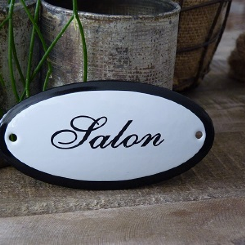 Emaille deurbordje ovaal 'Salon'
