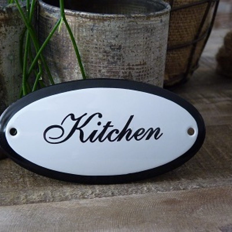 Emaille deurbordje ovaal 'Kitchen' 