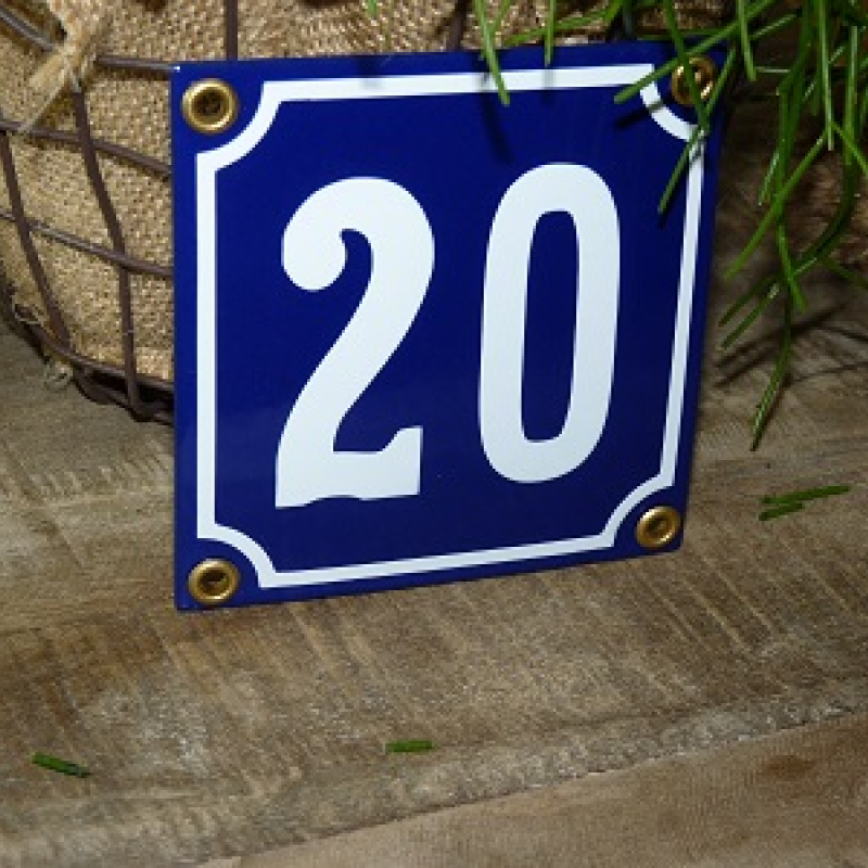 Huisnummer blauw 10x10