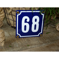 Huisnummer blauw 10x10