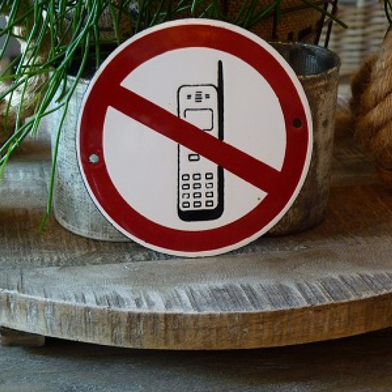 Emaille verbodsbod pictogram 'verboden te bellen'