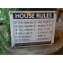 Emaille bord 'House rules'