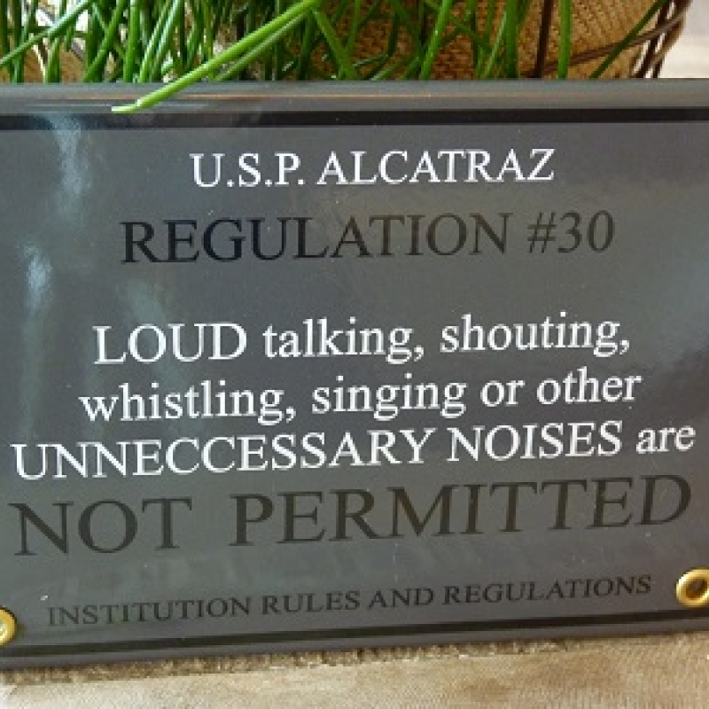 Emaille bord 'U.S.P. Alcatraz'