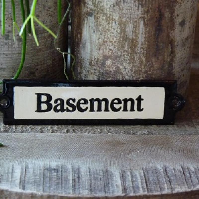 Emaille deurbordje recht 'Basement' 