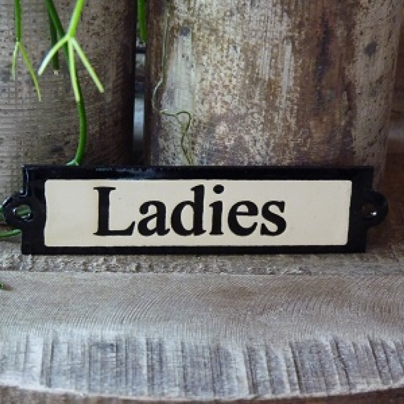 Emaille deurbordje recht 'Ladies' 