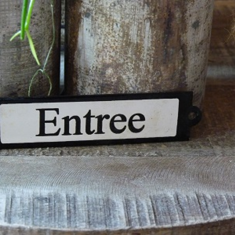 Emaille deurbordje recht 'Entree' 