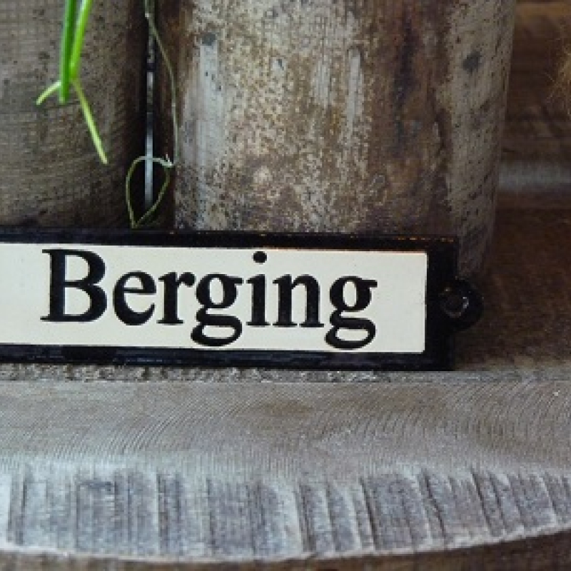 Emaille deurbordje recht 'Berging 