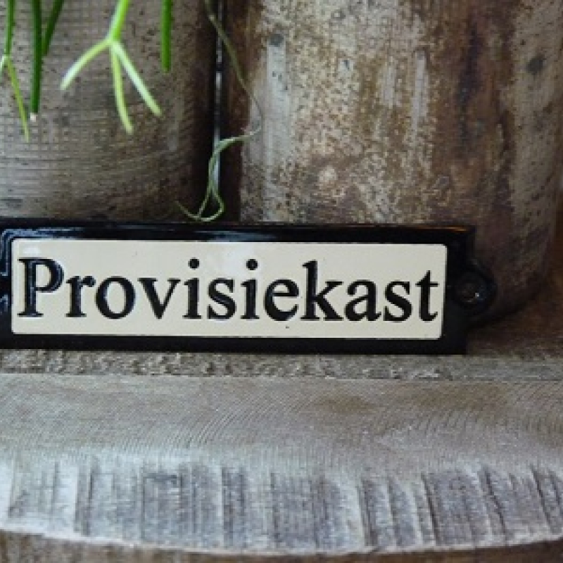 Emaille deurbordje recht 'Provisiekast' 