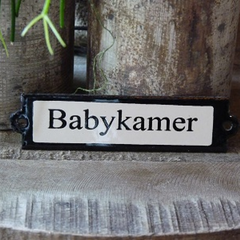 Emaille deurbordje recht 'Babykamer' 