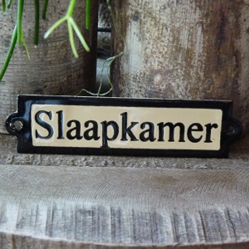Emaille deurbordje recht 'Slaapkamer' 