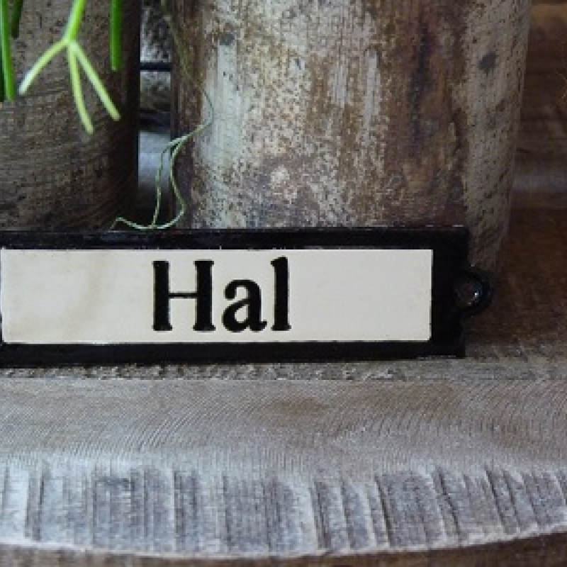 Emaille deurbordje recht 'Hal' 