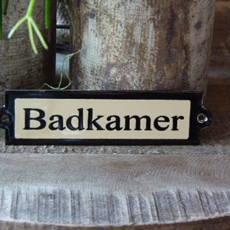 Emaille deurbordje recht 'Badkamer' 