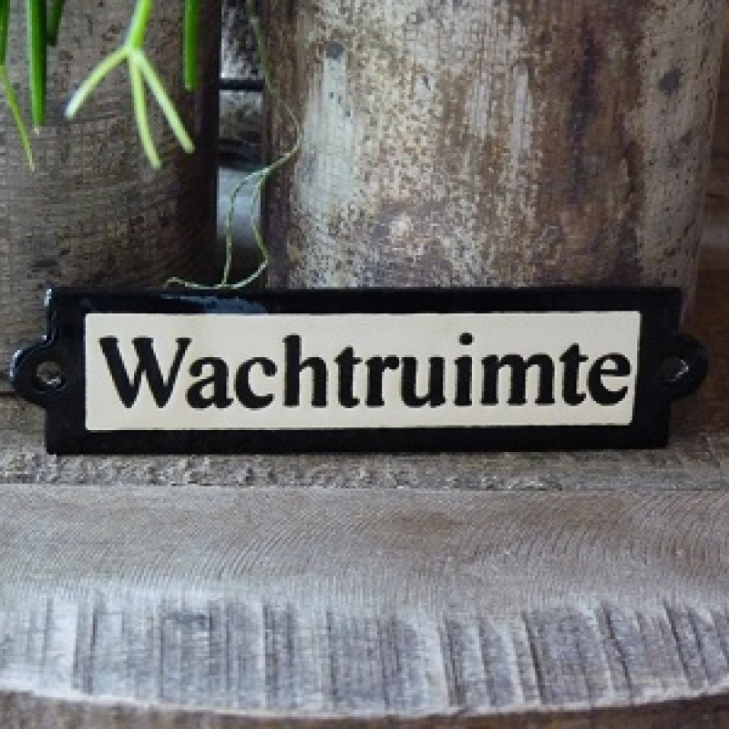 Emaille deurbordje recht 'Wachtruimte' 