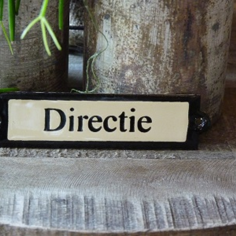 Emaille deurbordje recht 'Directie' 