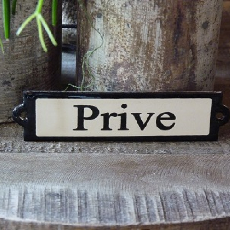 Emaille deurbordje recht 'Privé' 