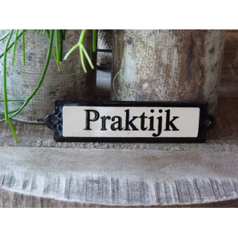 Emaille deurbordje recht 'Praktijk' 