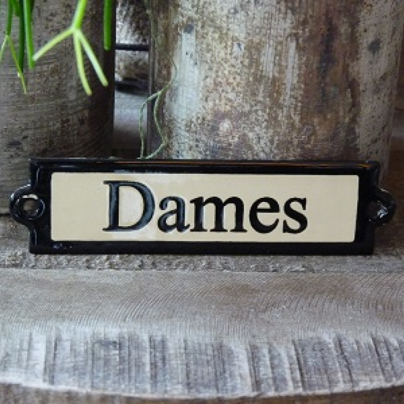Emaille deurbordje recht 'Dames' 