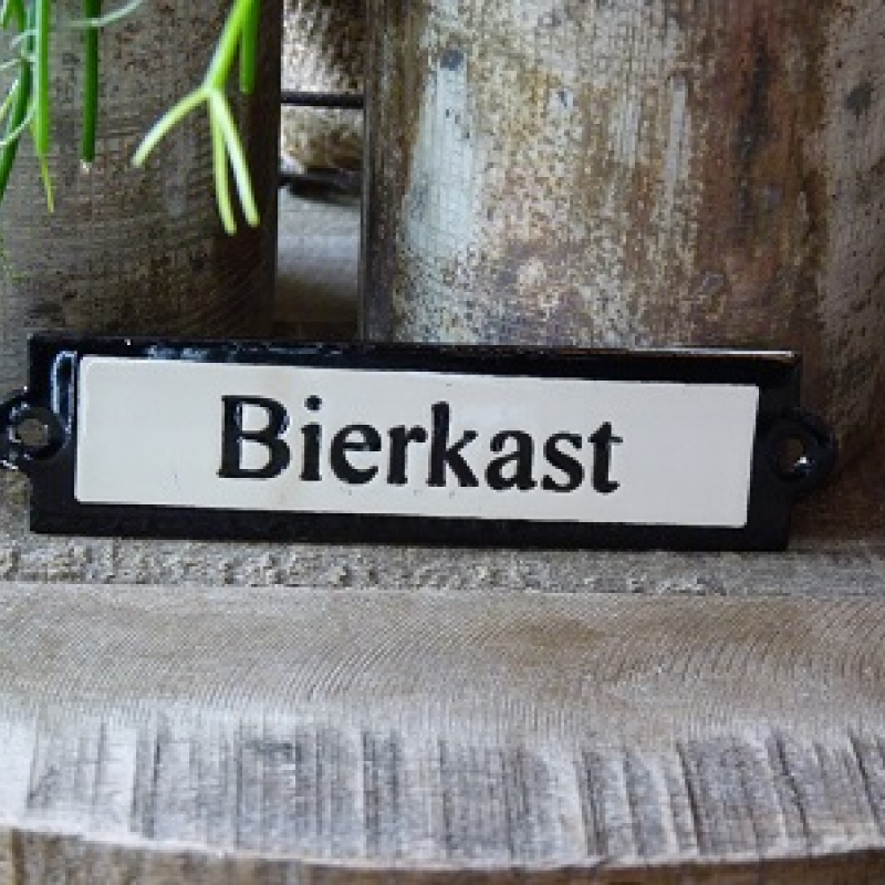 Emaille deurbordje recht 'Bierkast' 