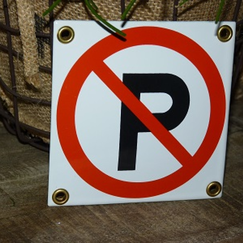 Emaille verbodsbod pictogram 'verboden te parkeren'