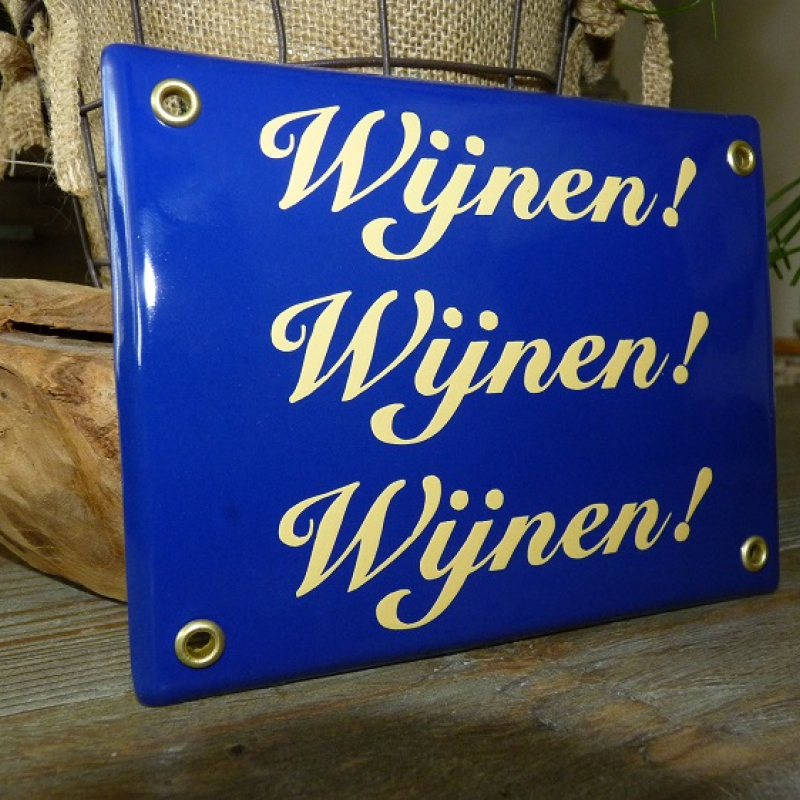 Emaille bord Wijnen! Wijnen! Wijnen!