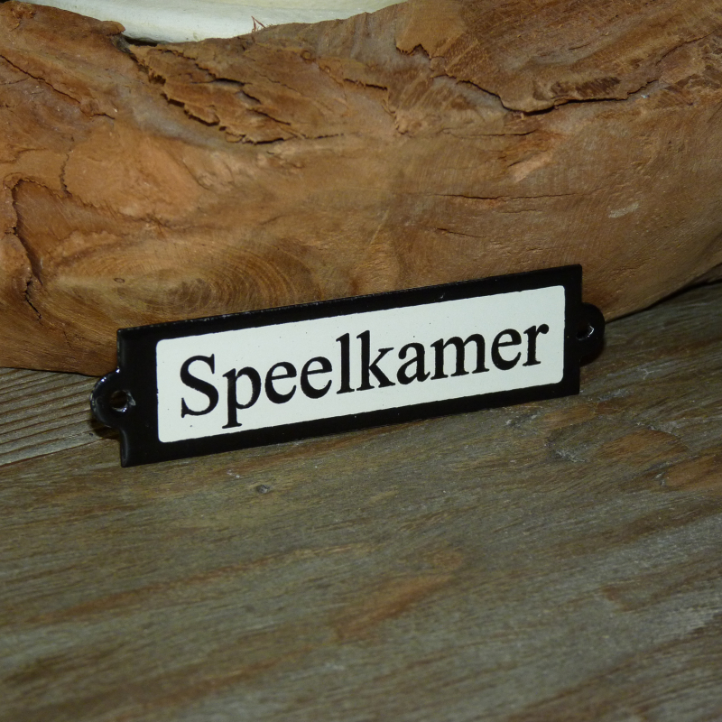 Emaille deurbordje recht 'Speelkamer' 