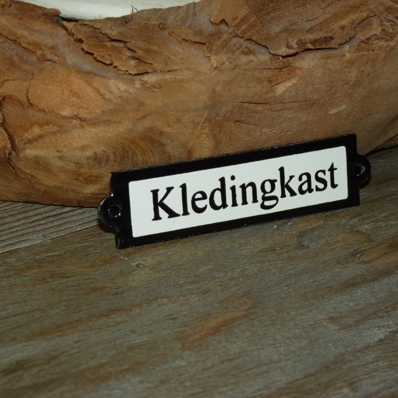 Emaille deurbordje recht 'Kledingkast' 