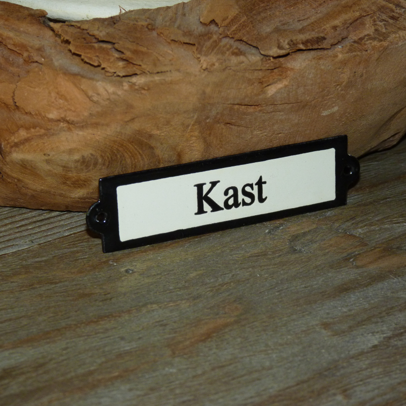 Emaille deurbordje recht 'Kast' 