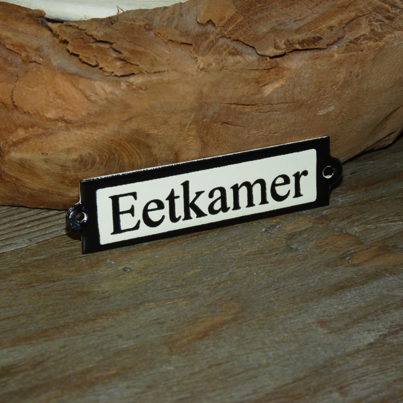 Emaille deurbordje recht 'Eetkamer' 