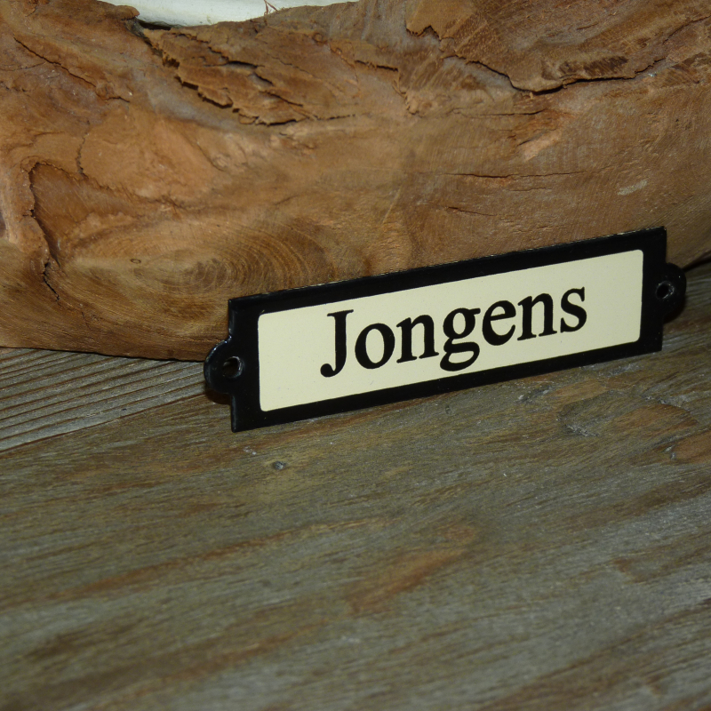 Emaille deurbordje recht 'Jongens' 