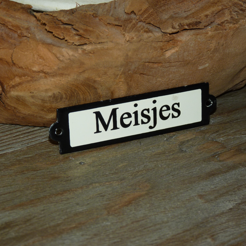 Emaille deurbordje recht 'Meisjes' 