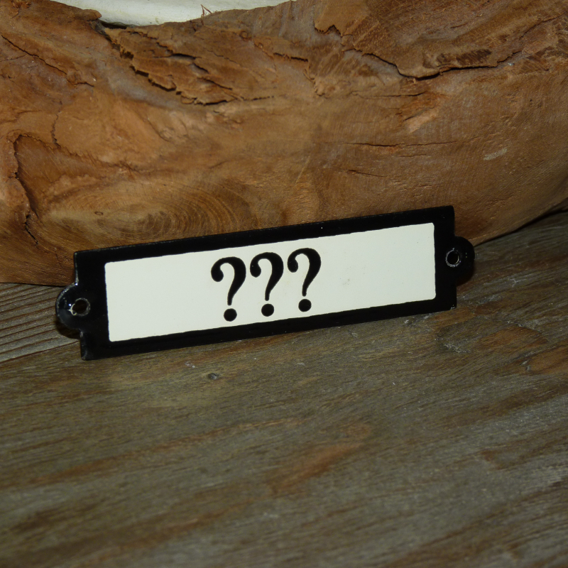 Emaille deurbordje recht '???' 