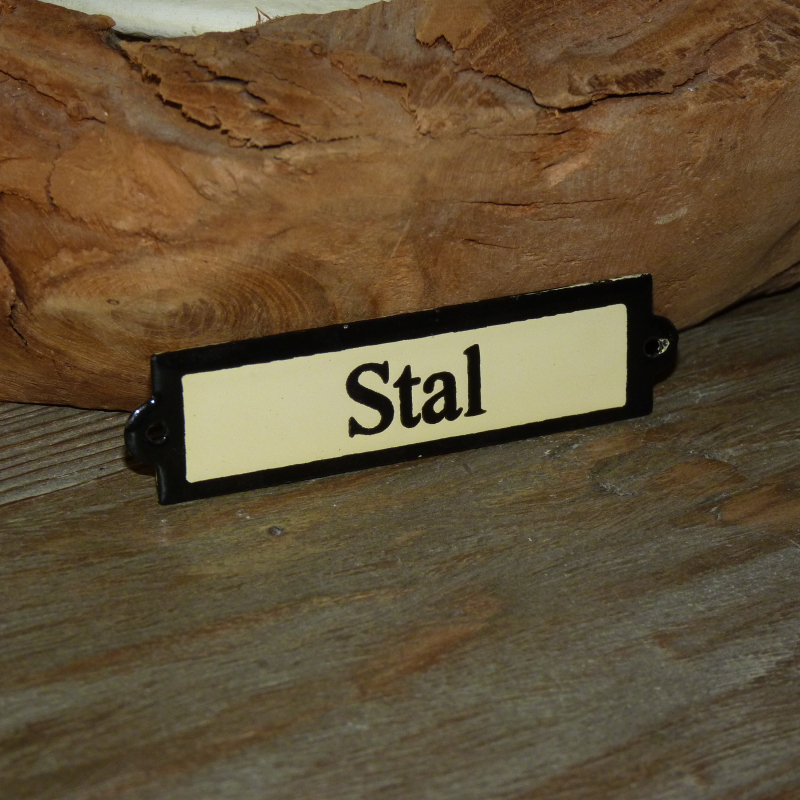 Emaille deurbordje recht 'Stal' 