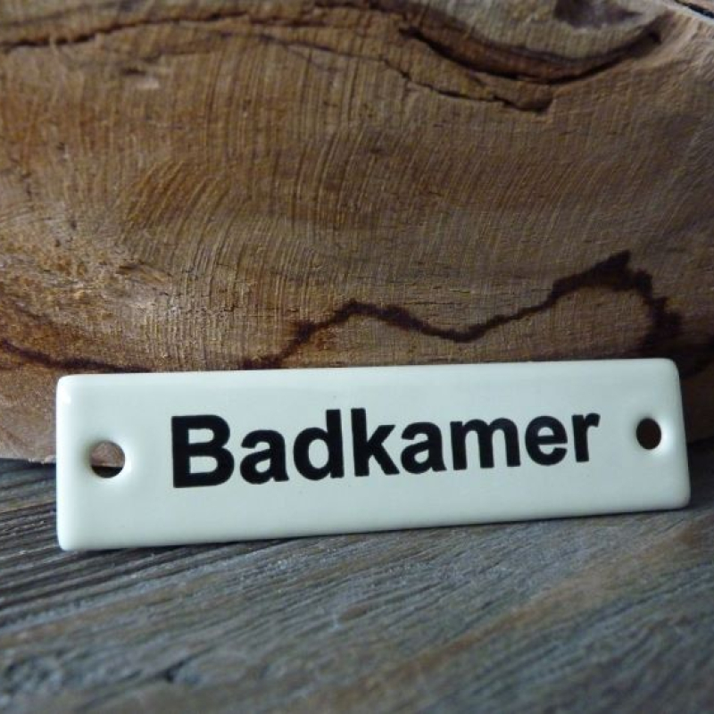 Emaille deurbordje recht 'Badkamer'