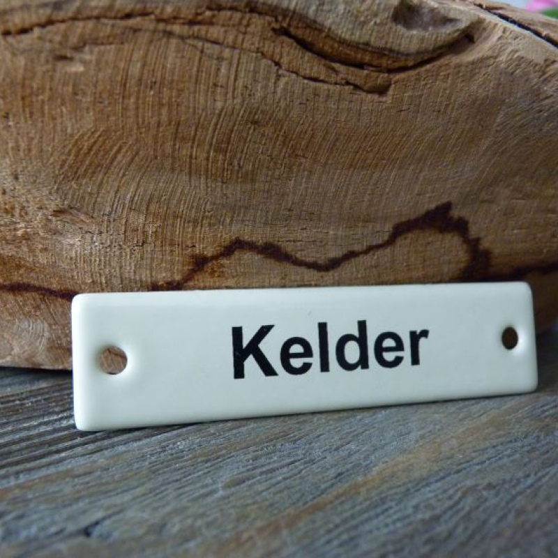 Emaille deurbordje recht 'Kelder'