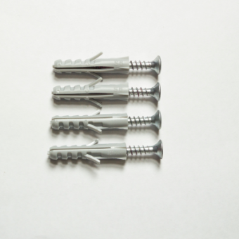 Schroeven RVS & plugjes, set van 4