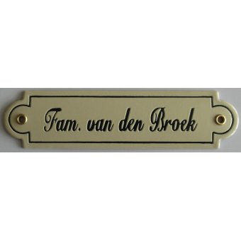 Naambord 20x5 cm met oor