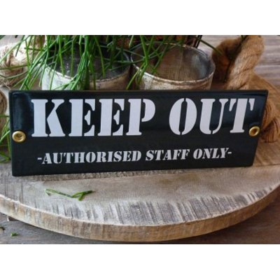 Emaille bord 'Keep out' Emaille bord 'Keep out'