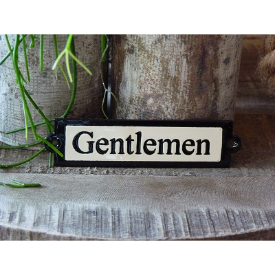 Emaille deurbordje recht 'Gentlemen' Emaille deurbordje recht 'Gentlemen'