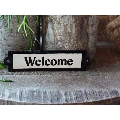 Emaille deurbordje recht 'Welcome' Emaille deurbordje recht 'Welcome'